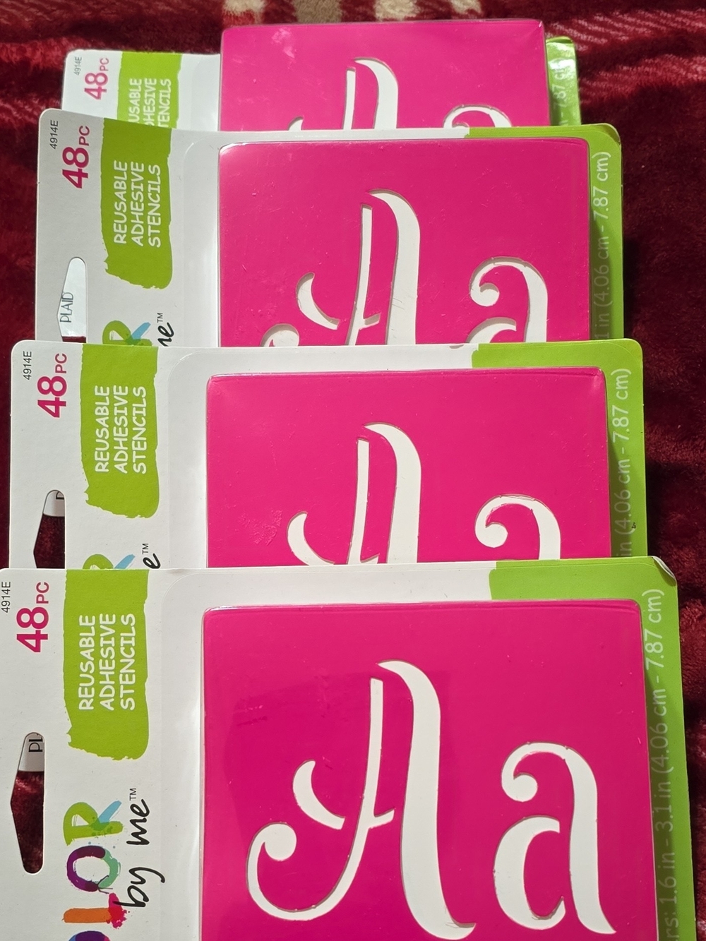 Reusable Adhesive Stencil Set - Bright Pink